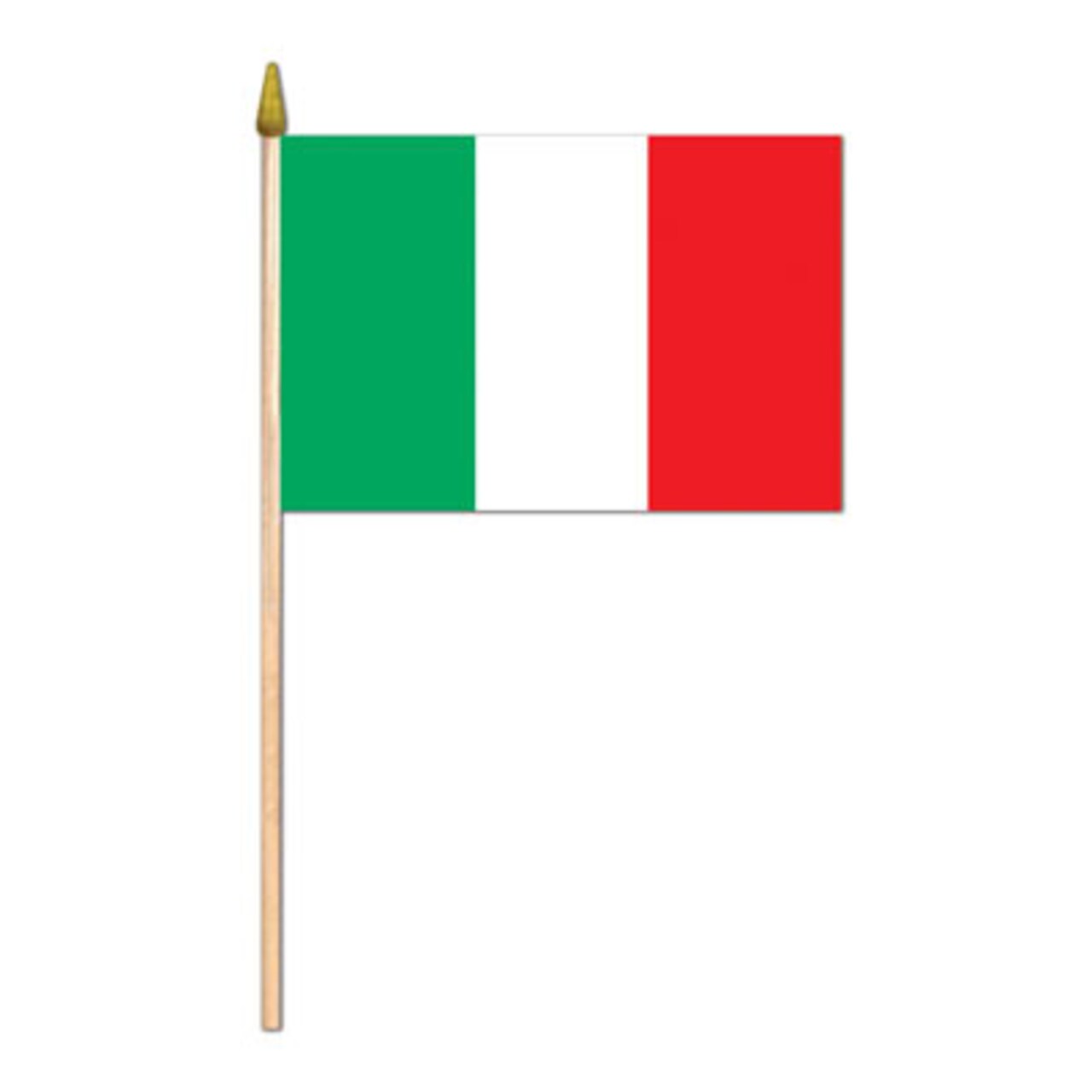 Party Central Pack of 12 Multi-Color Italian Flags with Spear-Tipped Sticks 10.5"